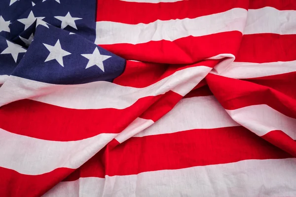 Close-up van Amerikaanse vlag . — Stockfoto