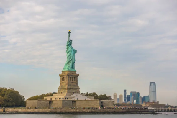 Desfoque Abstrato Estátua Liberdade Nova York Eua — Fotografia de Stock