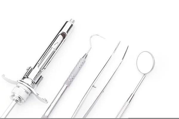 Dental Tools Equipment White Background — Stock Photo, Image