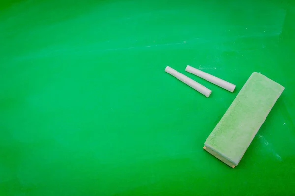 Grüne Weiße Kreidetafel Grüner Hintergrund — Stockfoto