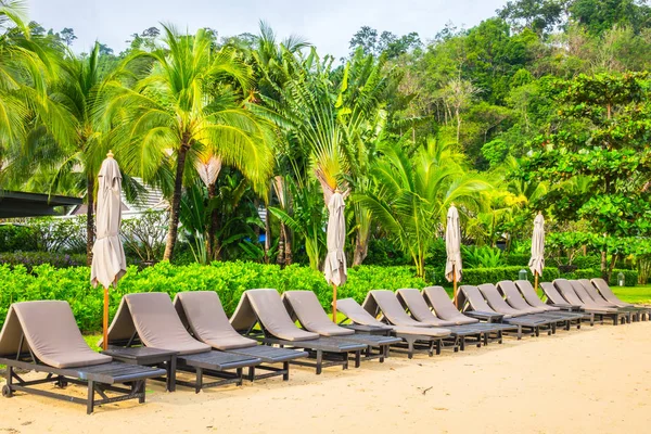 Chaises Plage Sur Plage Sable Blanc Tropical — Photo