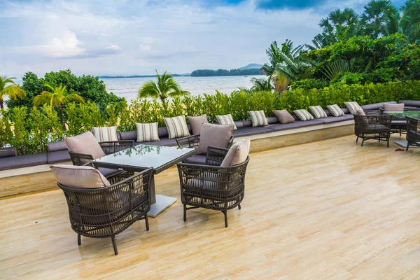 Table Chairs Restaurant Tropical Sea — Stock Photo, Image