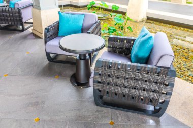 Closeup yastık ile modern mobilya