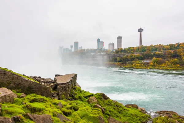 Americká Strana Niagara Falls Během Východu Slunce — Stock fotografie