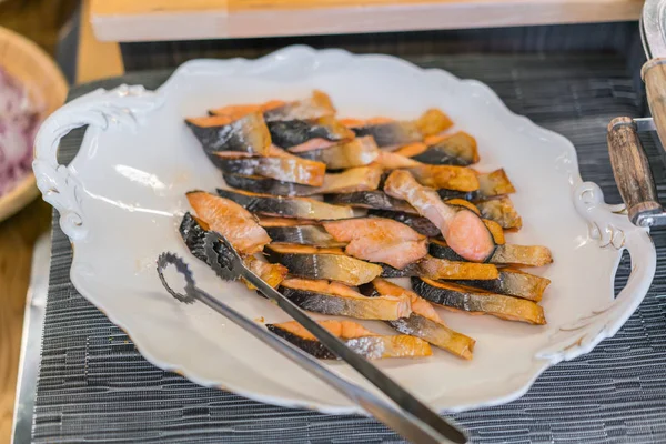 Buffet Grilled Salmon Hotel Japan — Stock Photo, Image