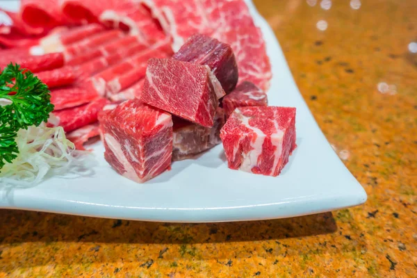 Rohes Frisches Rindfleisch Ungekocht — Stockfoto