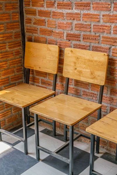 Wooden Chairs Coffee Shop — Stock Photo, Image