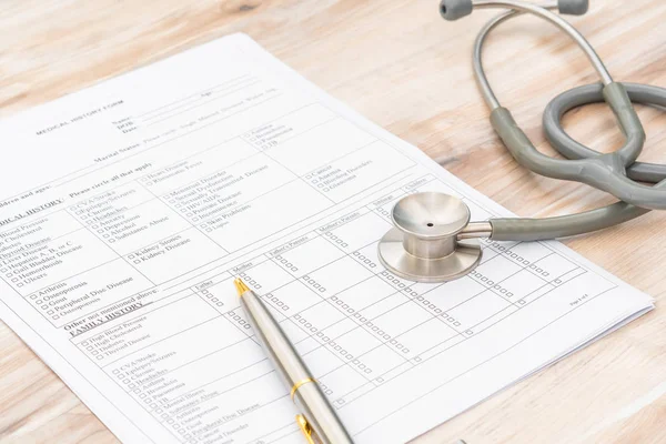 Stethoscope on Patient information.