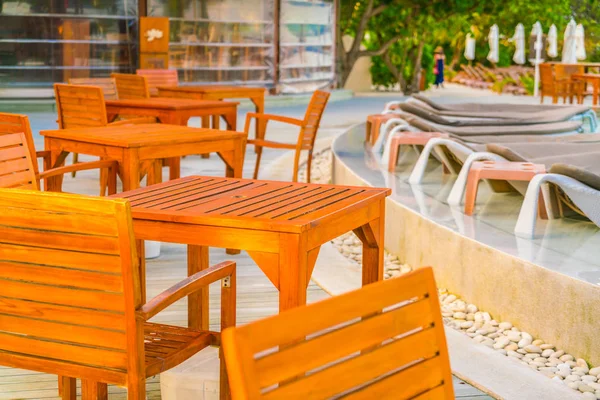 Tisch Und Stühle Restaurant Auf Tropischen Malediven — Stockfoto