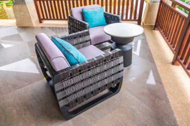 Closeup yastık ile modern mobilya