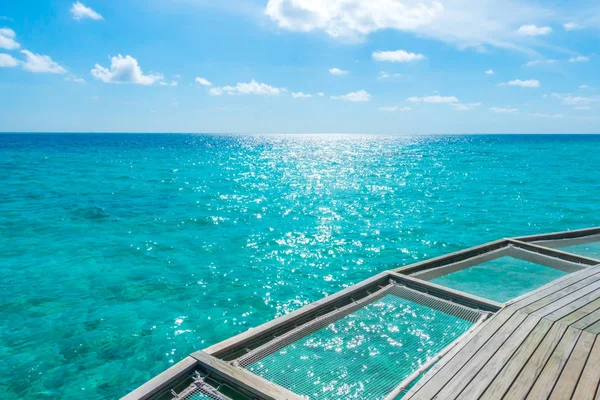 Assento Líquido Férias Ilha Tropical Das Maldivas Beleza Mar Com — Fotografia de Stock