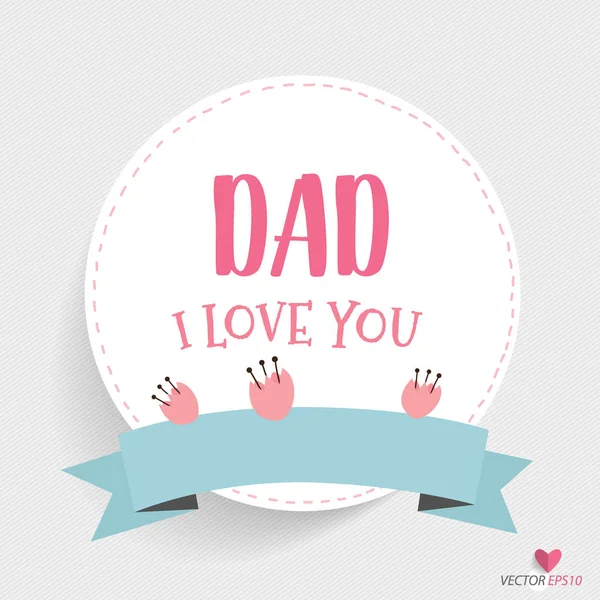 Happy Fathers Day Card Design Vector Illustration — Stock Vector