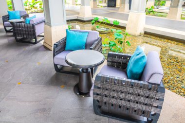 Closeup yastık ile modern mobilya