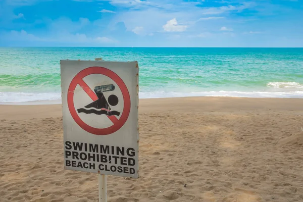 Swimming Sign Beach — Stock Photo, Image