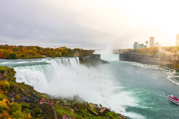 Americká Strana Niagara Falls Během Východu Slunce — Stock fotografie