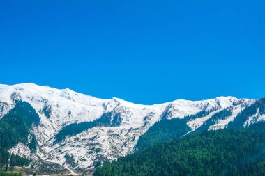 Güzel kar kaplı dağlar manzara Kashmir devlet, Hindistan
