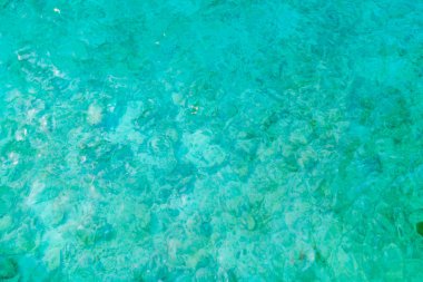 Maldivler Adası 'ndaki mercan resifleriyle deniz manzarası