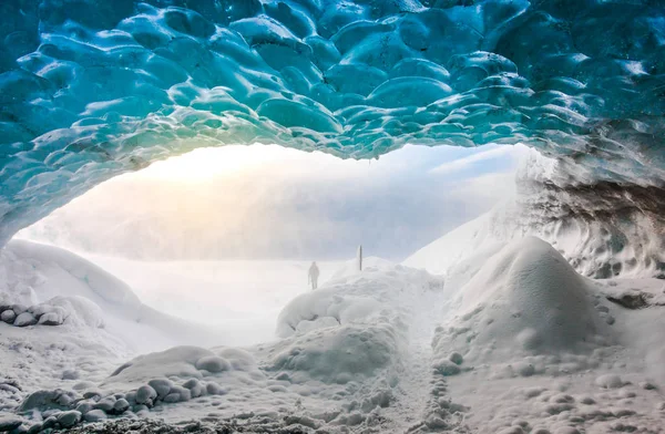 Inside ice cave in Vatnajokull, Iceland . — Stock Photo, Image