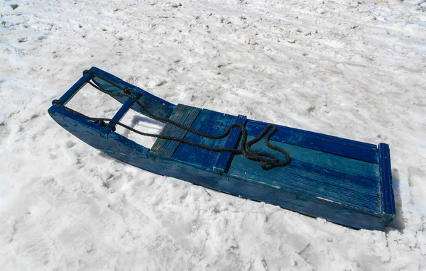 Sled driver carry on snow . — Stock Photo, Image