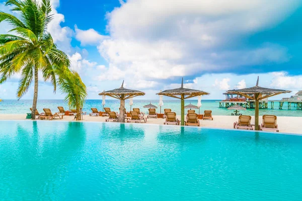 Medence bárban trópusi Maldív-sziget . — Stock Fotó