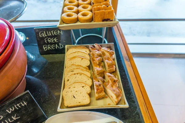 Sortiment Färska Bakverk Bord Buffé — Stockfoto