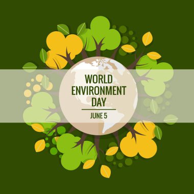 Dünya Çevre günü kavramı. Yeşil Eko dünya. vektör çizim.
