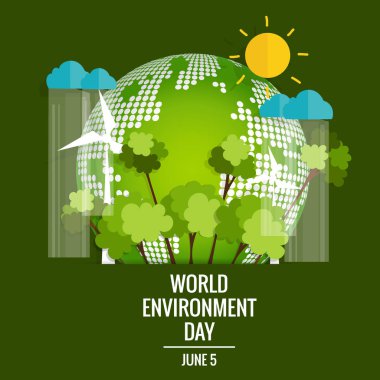 Dünya Çevre günü kavramı. Yeşil Eko dünya. vektör çizim.