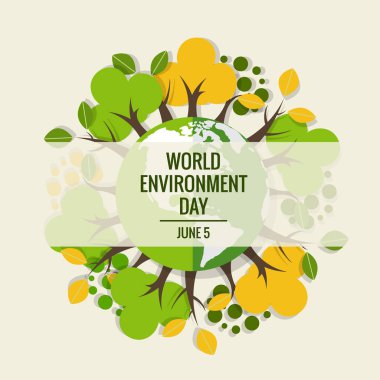 Dünya Çevre günü kavramı. Yeşil Eko dünya. vektör çizim.