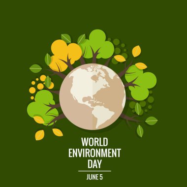 Dünya Çevre günü kavramı. Yeşil Eko dünya. vektör çizim.