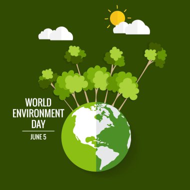 Dünya Çevre günü kavramı. Yeşil Eko dünya. vektör çizim.