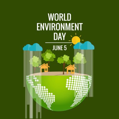 Dünya Çevre günü kavramı. Yeşil Eko dünya. vektör çizim.