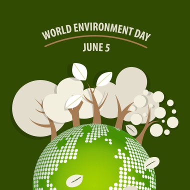 Dünya Çevre günü kavramı. Yeşil Eko dünya. vektör çizim.