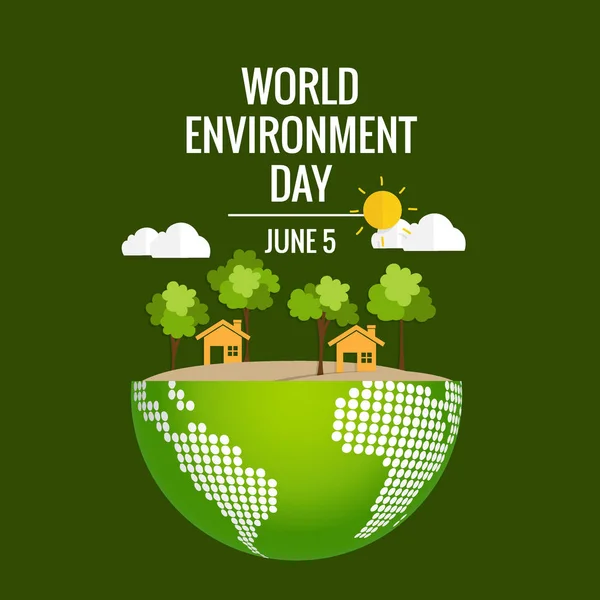 Dünya Çevre günü kavramı. Yeşil Eko dünya. vektör çizim.