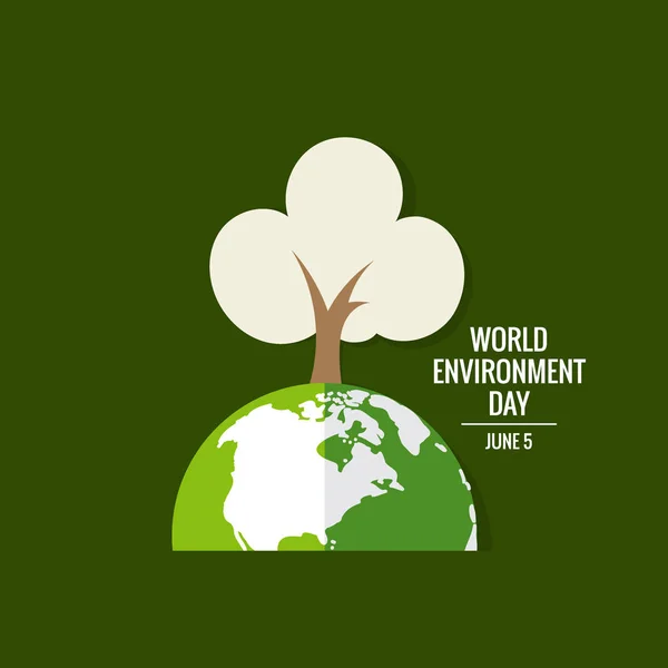 Conceito Dia Mundial Ambiente Terra Ecológica Verde Ilustração Vetorial — Vetor de Stock