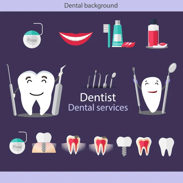 Projeto Fundo Dental Médica Com Dentes Ilustração Vetorial — Vetor de Stock