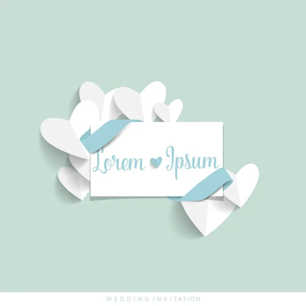 결혼식 초대 카드 디자인 귀여운 꽃 템플릿입니다. Vecto — 스톡 벡터
