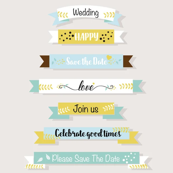 婚礼邀请卡设计与可爱花模板。Vecto — 图库矢量图片