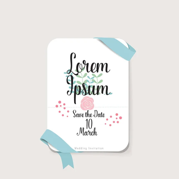 Svatební Pozvánka design karty s roztomilý květ šablon. Byly porovnávány — Stockový vektor