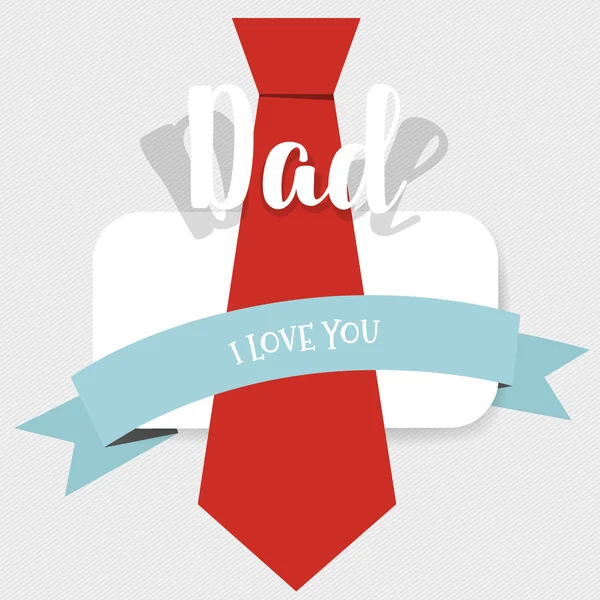 Happy fathers day card design with Big Tie. Vector Illustration — Stock Vector