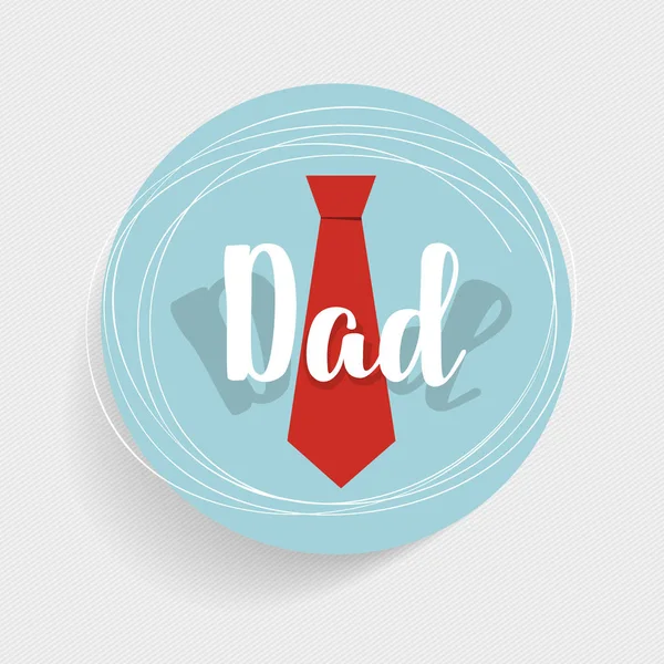 Happy fathers day card design with Big Tie. Vector Illustration — Stock Vector