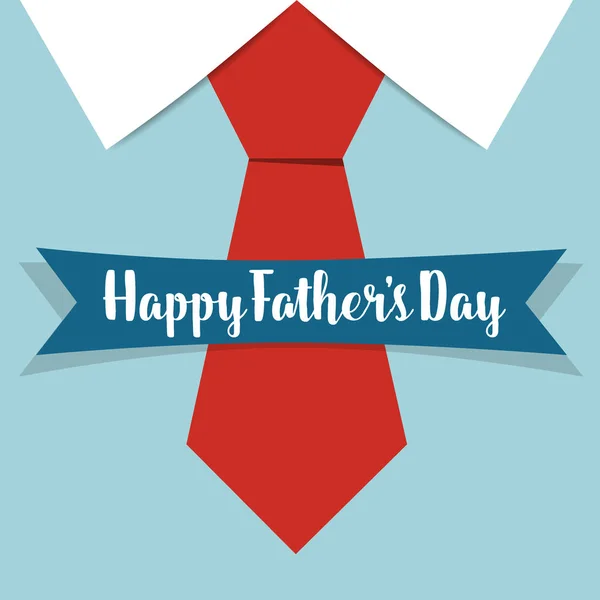 Glückliche Vatertagskarten mit großer Krawatte. Vektorillustration — Stockvektor