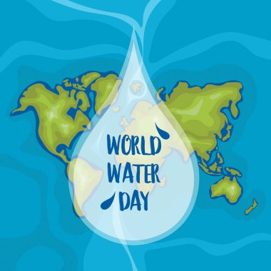 Dünya Su günü arka plan tasarımı. Vektör çizim