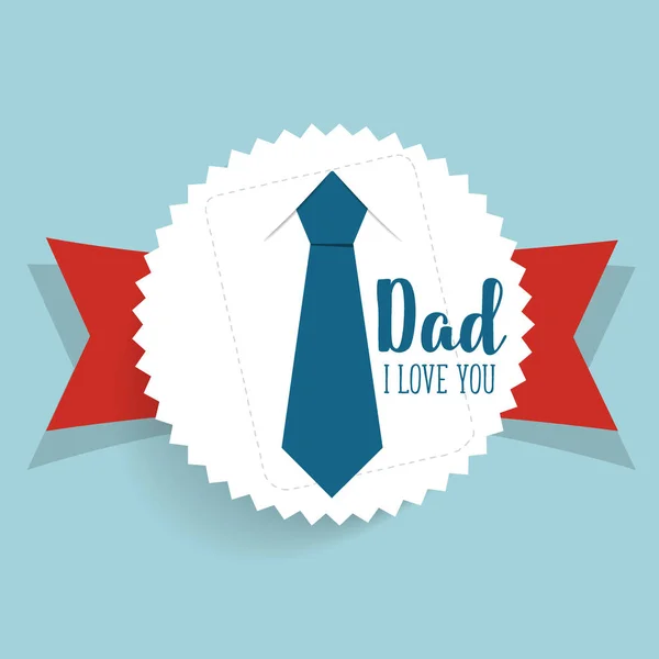Projeto feliz do cartão do dia dos pais com gravata grande. Ilustração vetorial —  Vetores de Stock