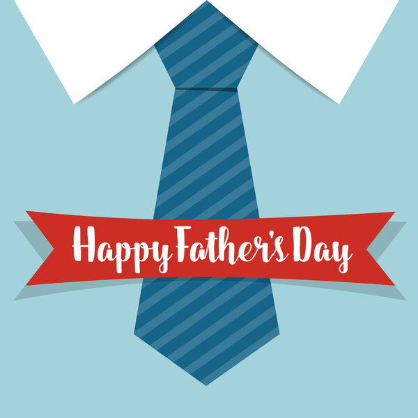 Happy fathers day card design with Big Tie. Vector Illustration