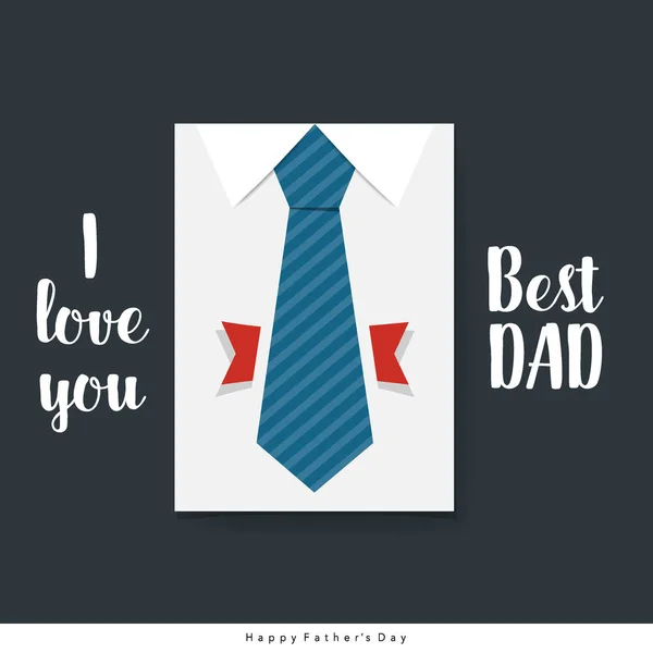 Happy fathers day card design with Big Tie. Vector Illustration — Stock Vector