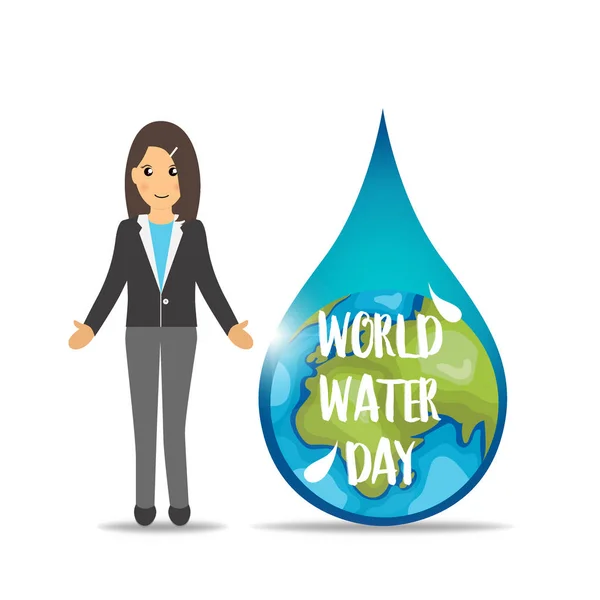 Día Mundial del Agua diseño de fondo. Ilustración vectorial — Vector de stock