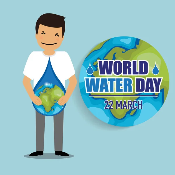 世界水の日背景デザイン。ベクトル図 — ストックベクタ