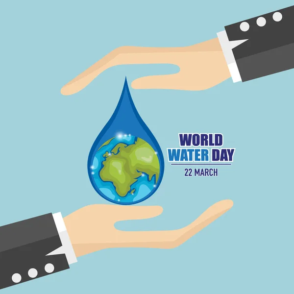 Världens vatten dag bakgrundsdesign. Vektorillustration — Stock vektor