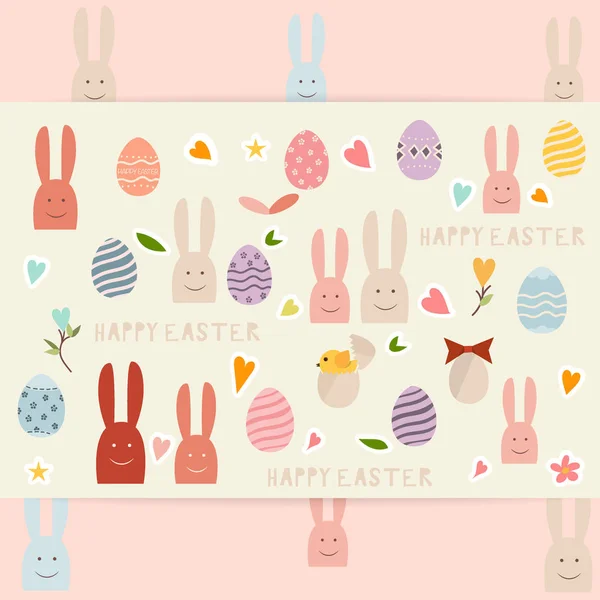 Happy easter background design. Happy easter cards with Easter b — Stock Vector