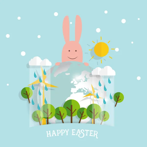 Happy easter background design. Happy easter cards with Easter b — Stock Vector